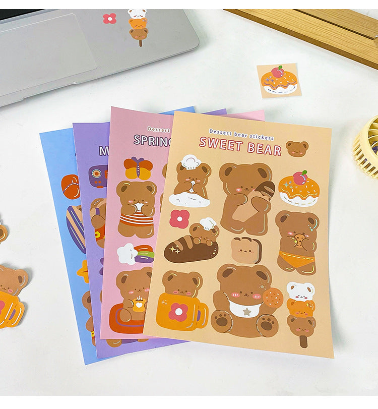 Cute Bear Stickers (2 sheets purple/blue)