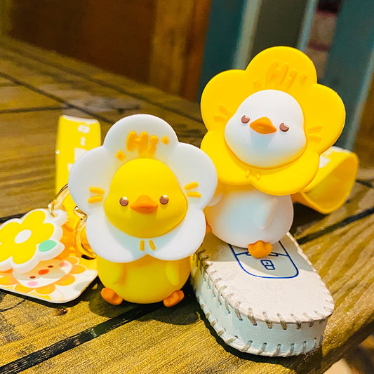 Sunflower duckling series of cute creative keychain charm