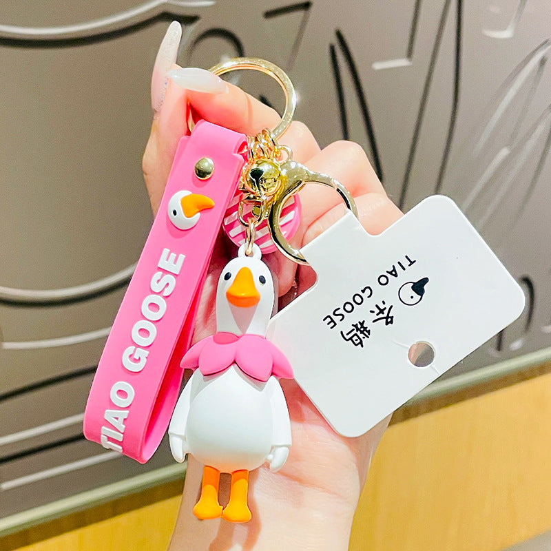 Cute cartoon goose keychain