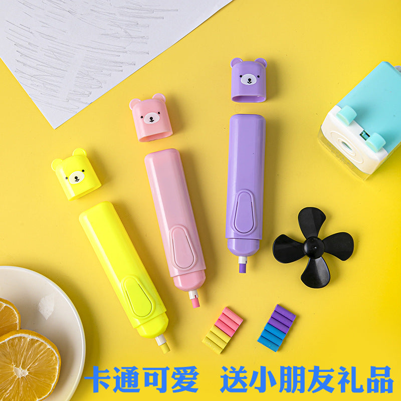 Creative bear electric eraser set