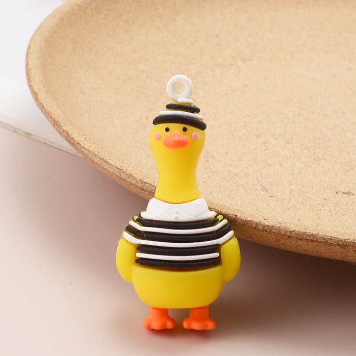 Cartoon cute yellow duck key chain