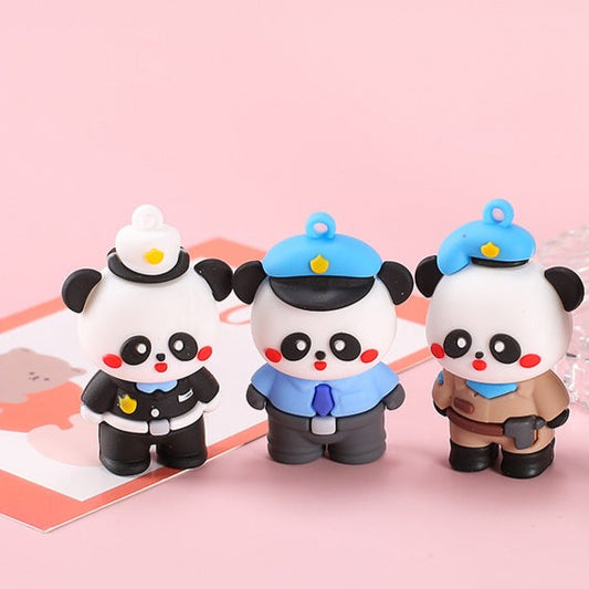 Cartoon Panda Police Key Chain