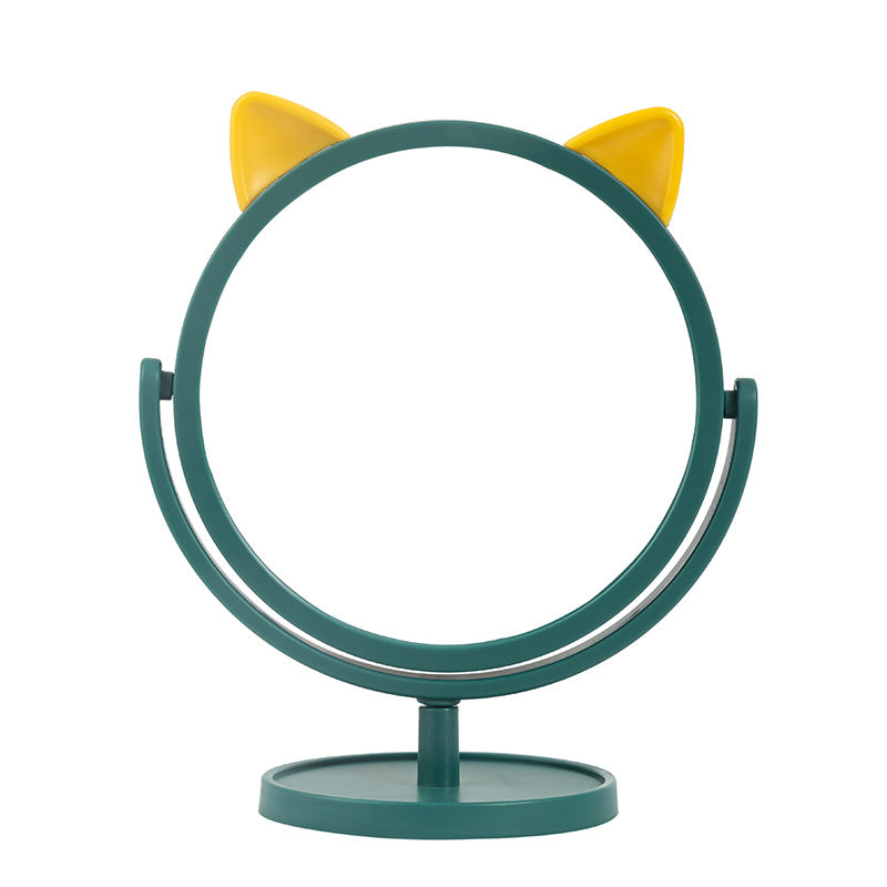 Fun cat ear desktop cartoon portable makeup mirror