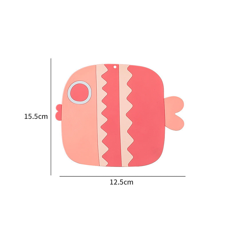 Cartoon little fat fish high-temperature silicone anti-scald table mat (large 1 medium 1 small 1 / set)