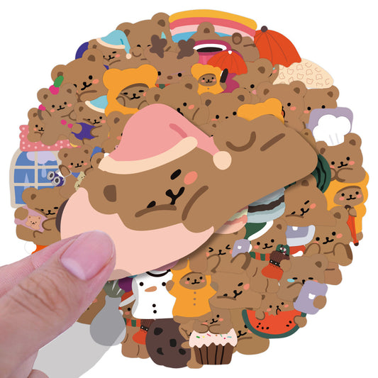 Cute Brown Bear Stickers (60pcs)