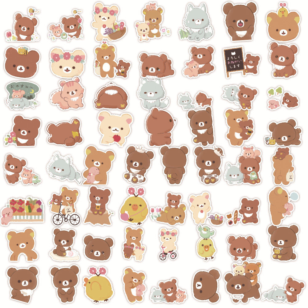 Cute Teddy Bear Stickers (60pcs)