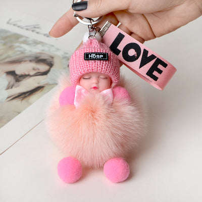 Real Fox Hair Cute Doll Key-decoration