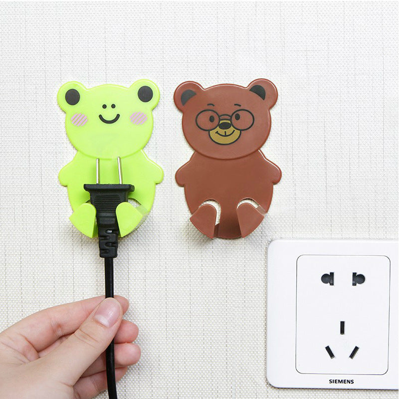 Cartoon animals without holes power plug hooks（4pcs/set）