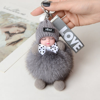 Real Fox Hair Cute Doll Key-decoration