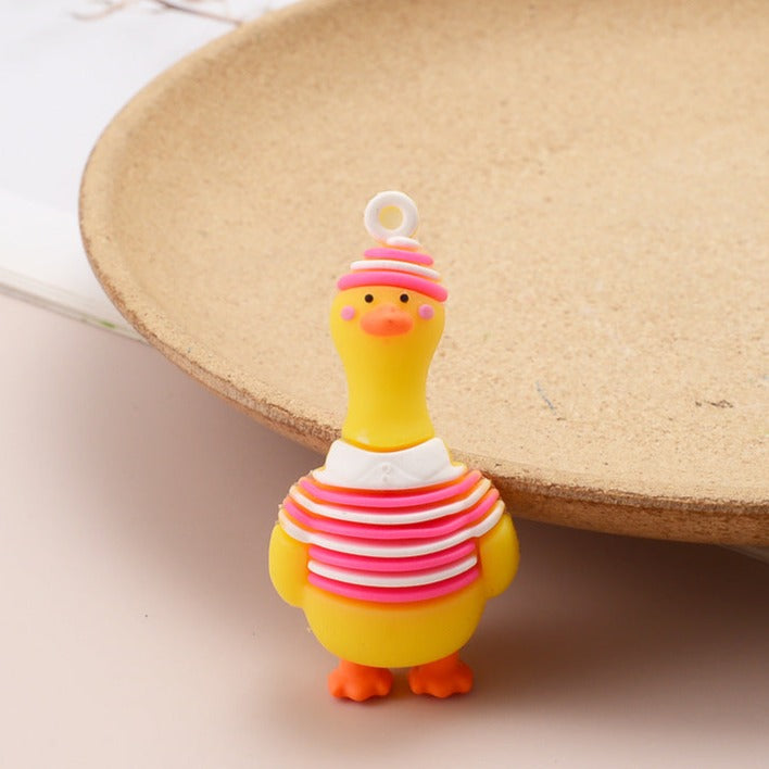 Cartoon cute yellow duck key chain