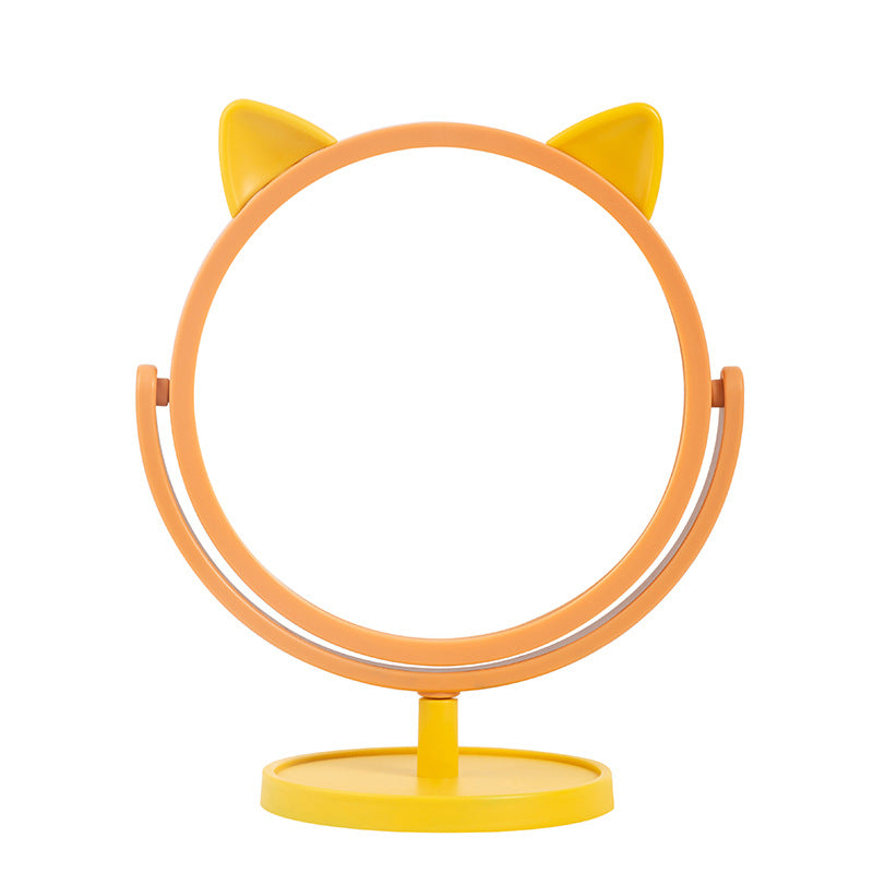 Fun cat ear desktop cartoon portable makeup mirror