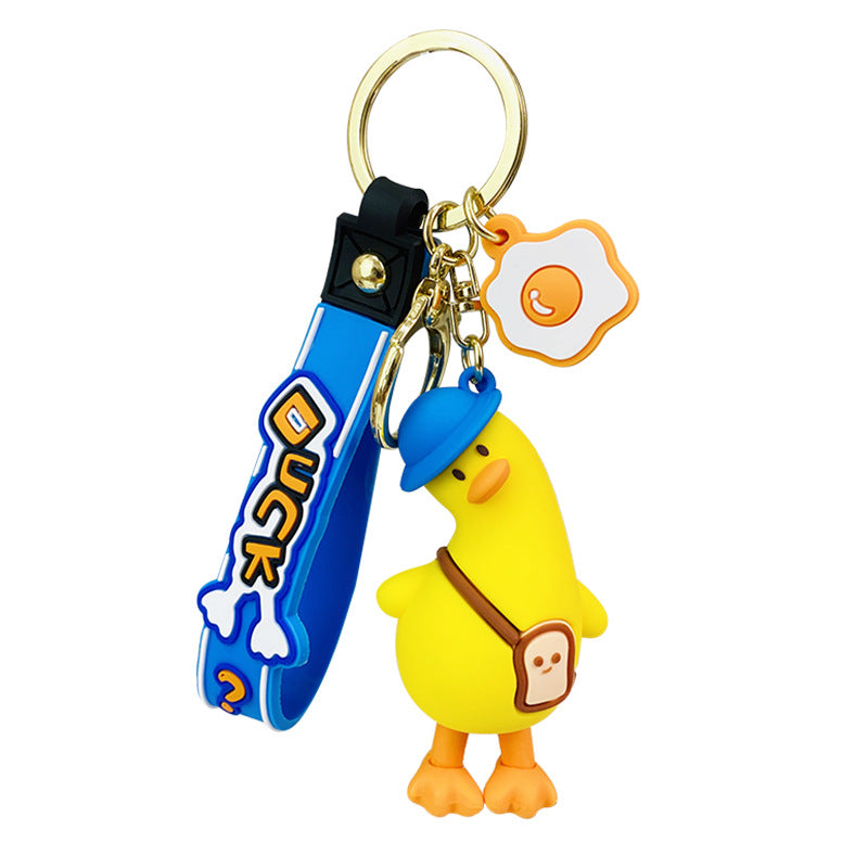 Creative funny novelty crooked head duck key chain