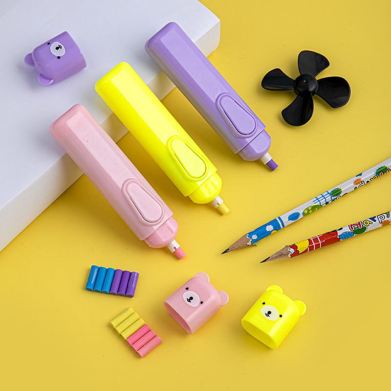 Creative bear electric eraser set