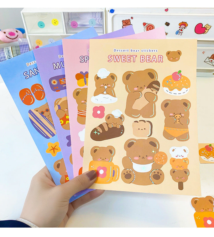 Cute Bear Stickers (2 sheets purple/blue)