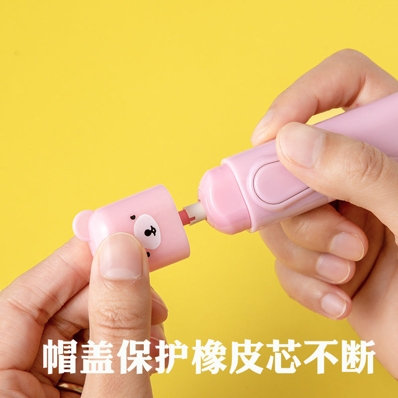 Creative bear electric eraser set