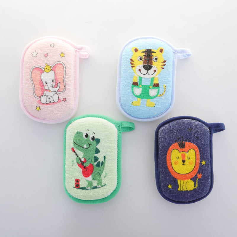 Cartoon animal pattern baby bath sponge