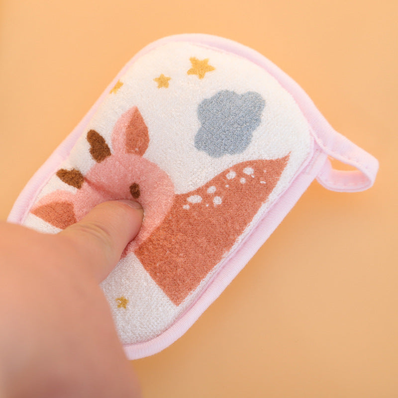 Cartoon animal pattern baby bath sponge