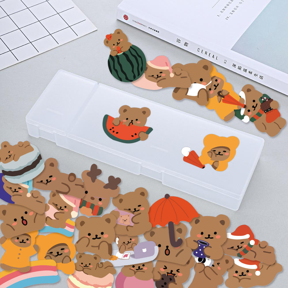 Cute Brown Bear Stickers (60pcs)