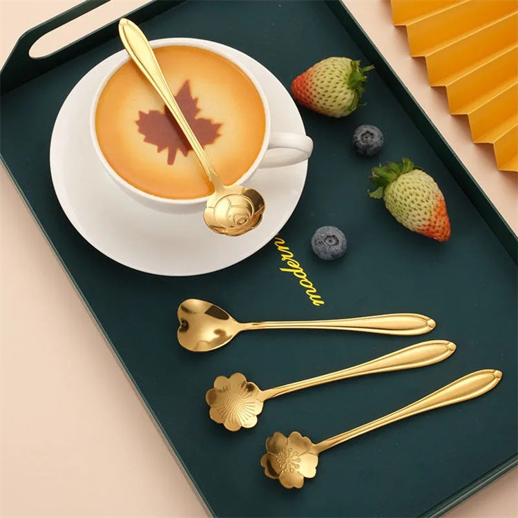 Creative stainless steel fancy coffee spoons