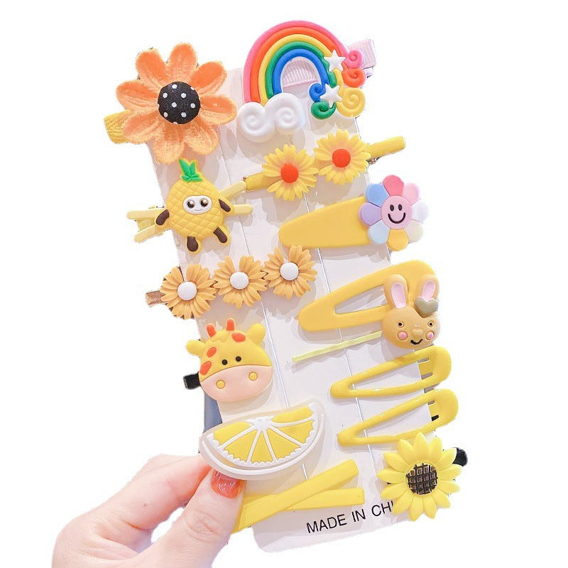 Children's cute cartoon hairpin set（14pcs）