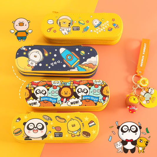 Cartoon design double layer large capacity pencil case