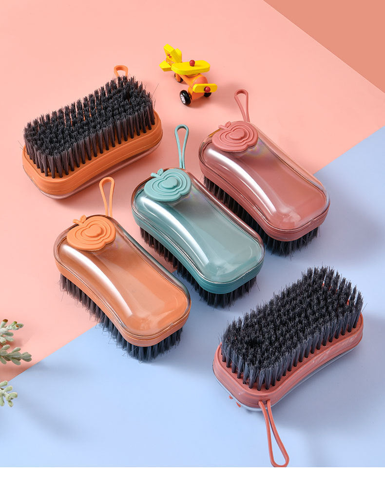 Soft bristle multifunctional plus liquid cleaning brush