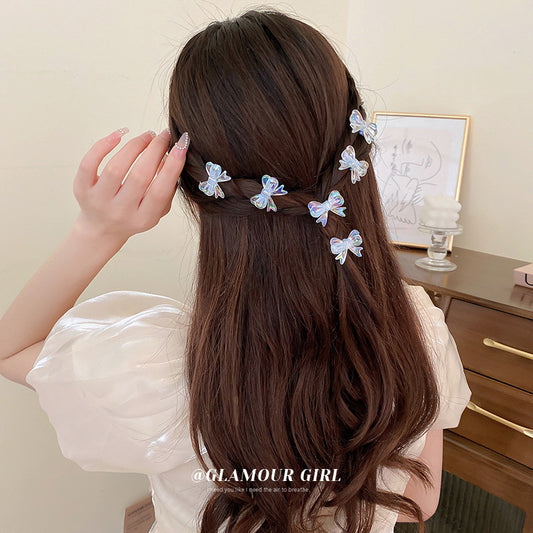 Color light bow hair clip（6pcs）