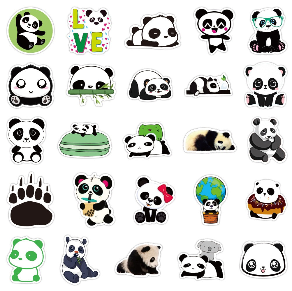 Cute Cartoon Panda Stickers (50pcs)