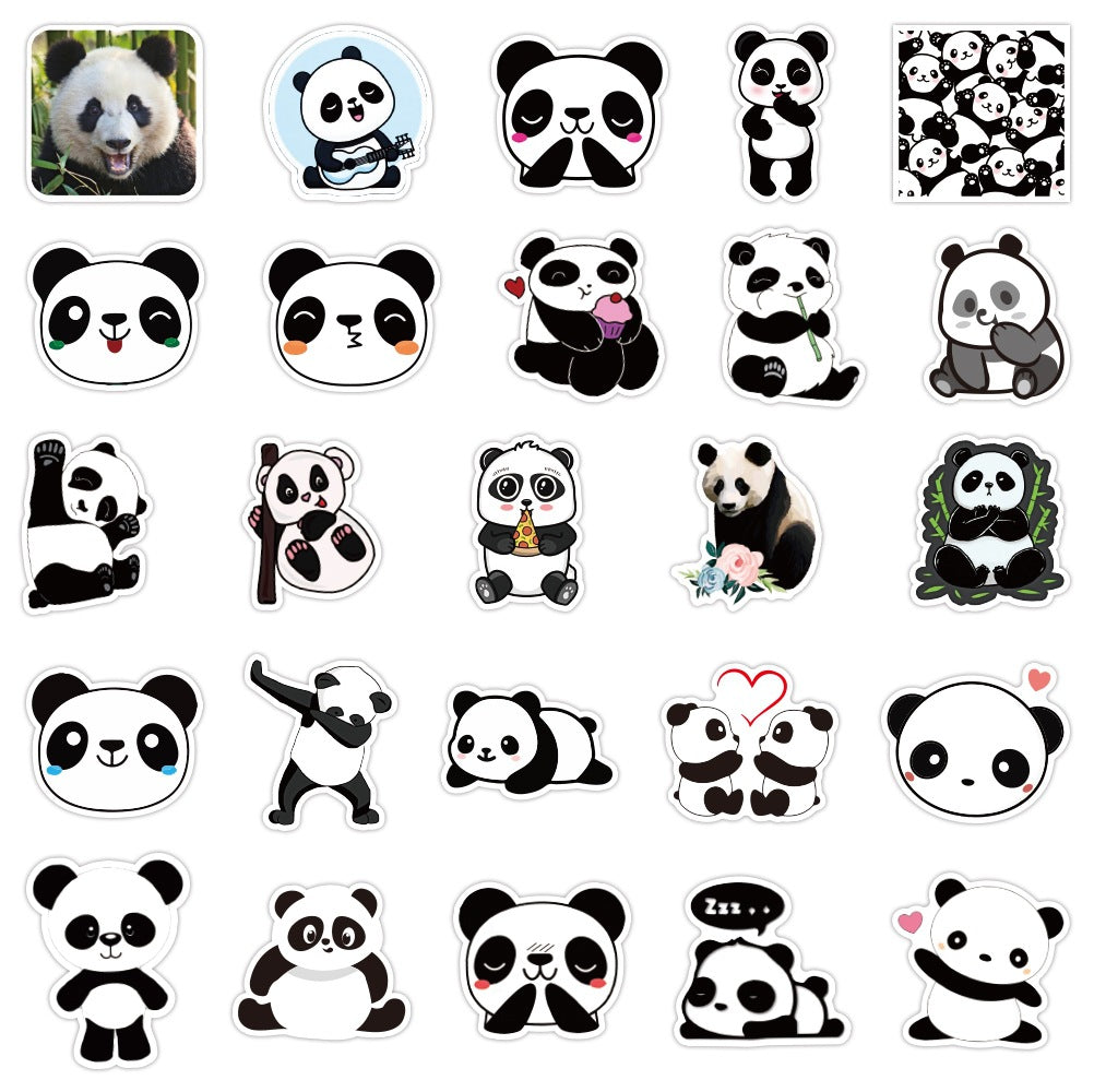 Cute Cartoon Panda Stickers (50pcs)