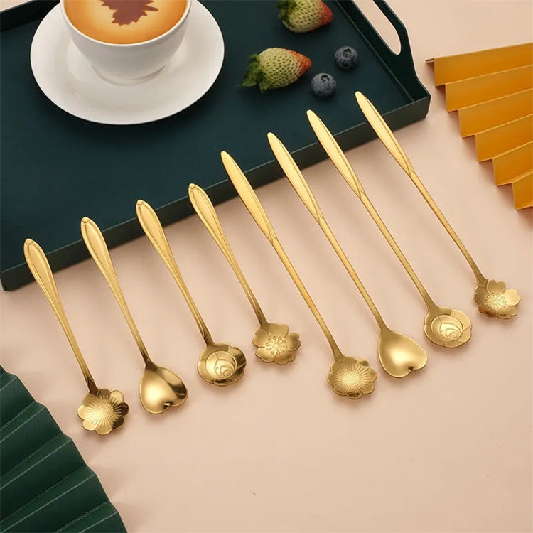 Creative stainless steel fancy coffee spoons