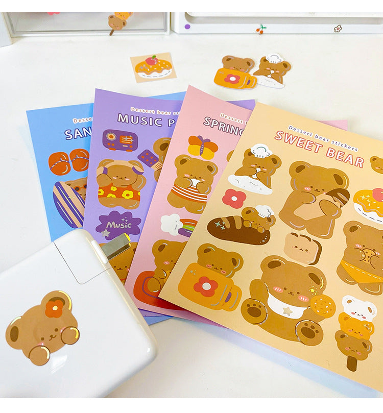 Cute Bear Stickers (2 sheets purple/blue)