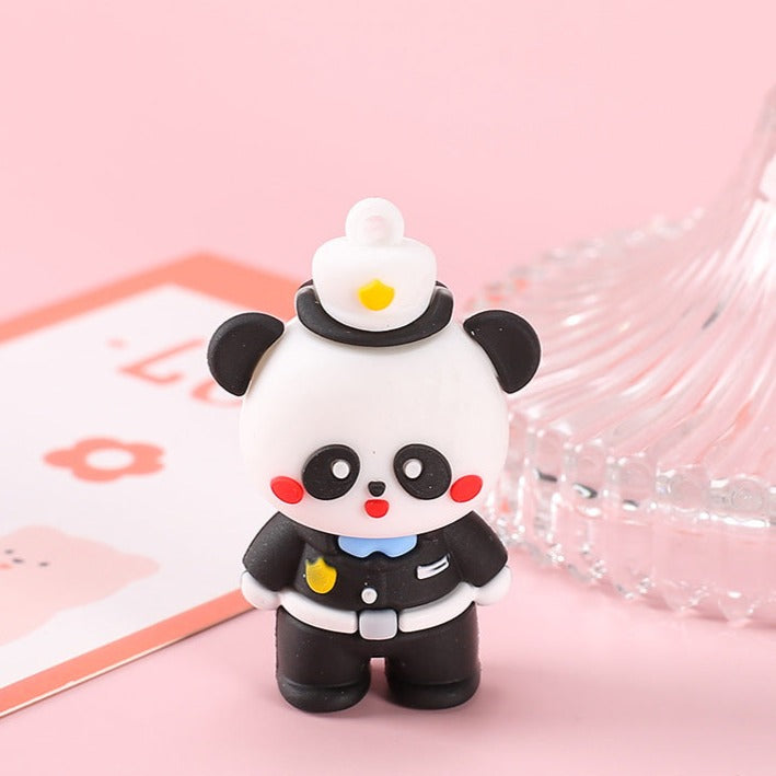 Cartoon Panda Police Key Chain