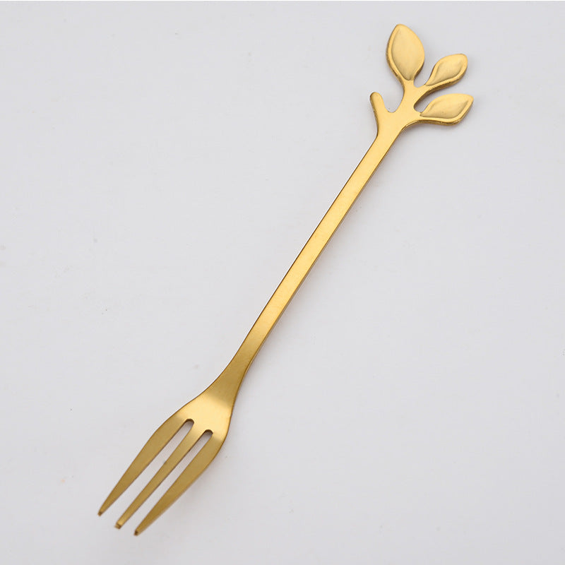 Stainless Steel Leaf Coffee Stirring Spoon