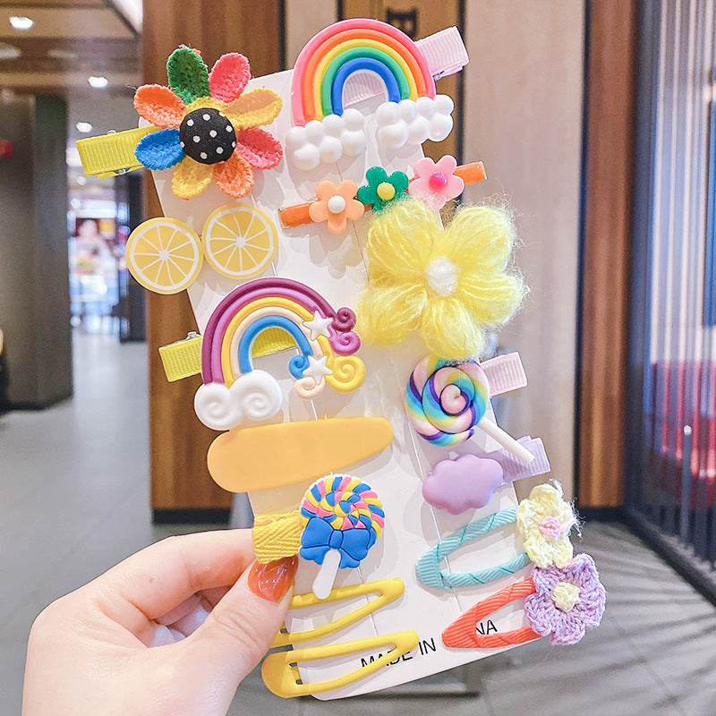 Children's cute cartoon hairpin set（14pcs）