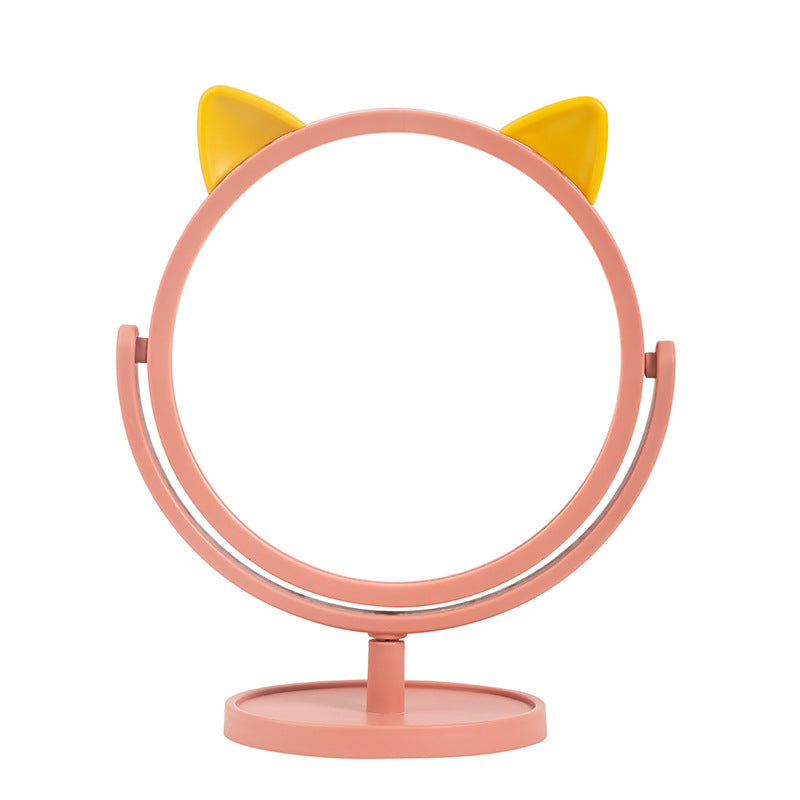 Fun cat ear desktop cartoon portable makeup mirror