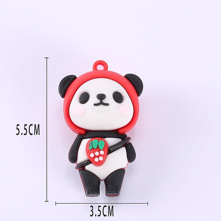 Panda with hat key chain