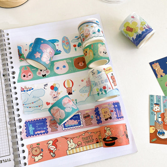 Cute cartoon stickers roll 5 cm x 300 cm