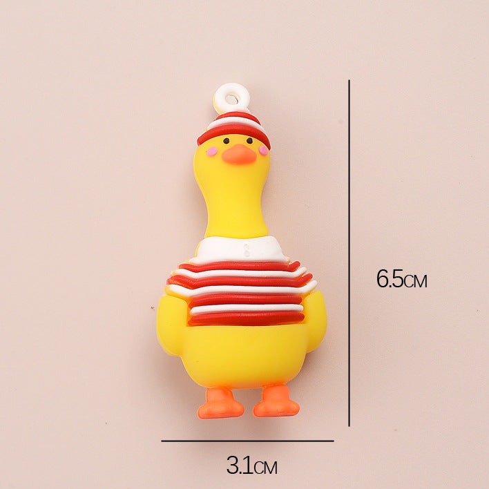 Cartoon cute yellow duck key chain