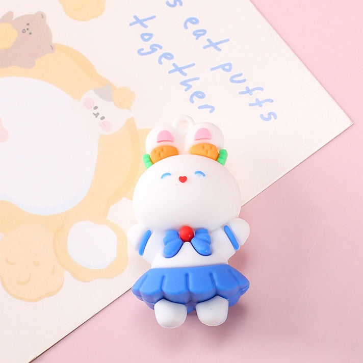 Cartoon White Rabbit Key Chain