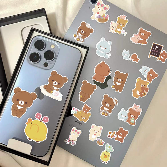 Cute Teddy Bear Stickers (60pcs)