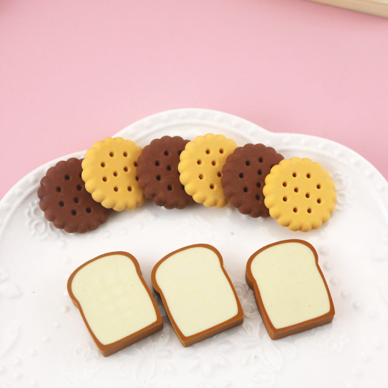 Cartoon toast block eraser（4Pcs / Set ）