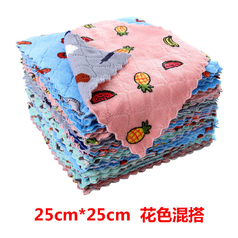 Double-sided Coral Velvet Printed Wipes (5pcs/pack)