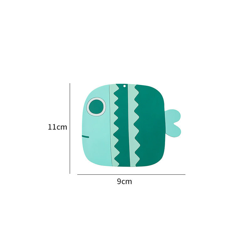 Cartoon little fat fish high-temperature silicone anti-scald table mat (large 1 medium 1 small 1 / set)