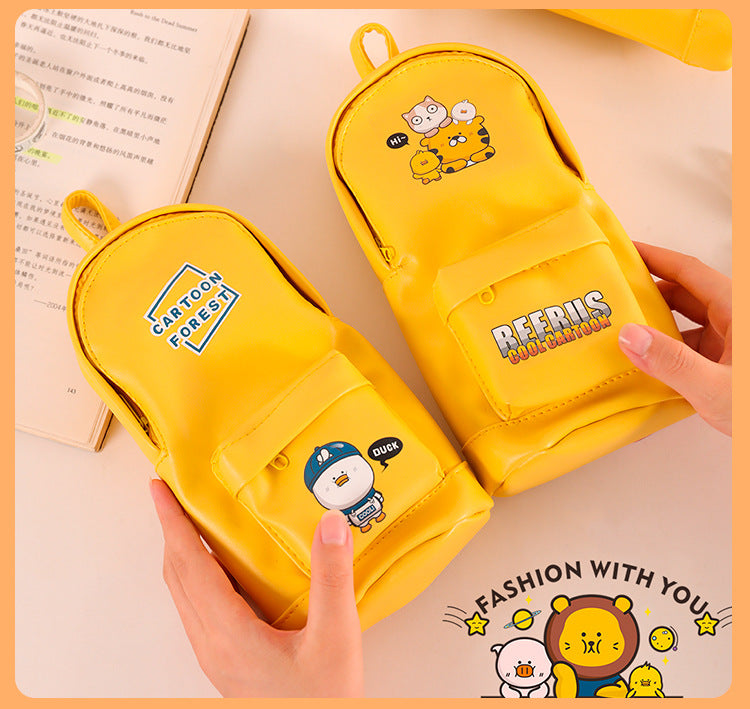 Cartoon schoolbag pencil pouch