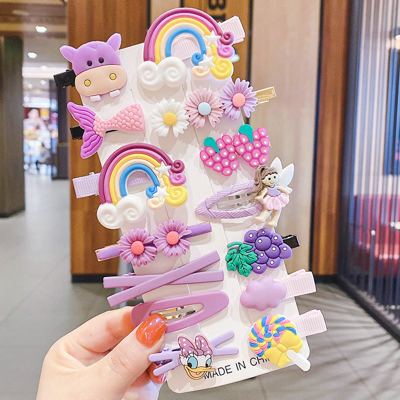 Children's cute cartoon hairpin set（14pcs）