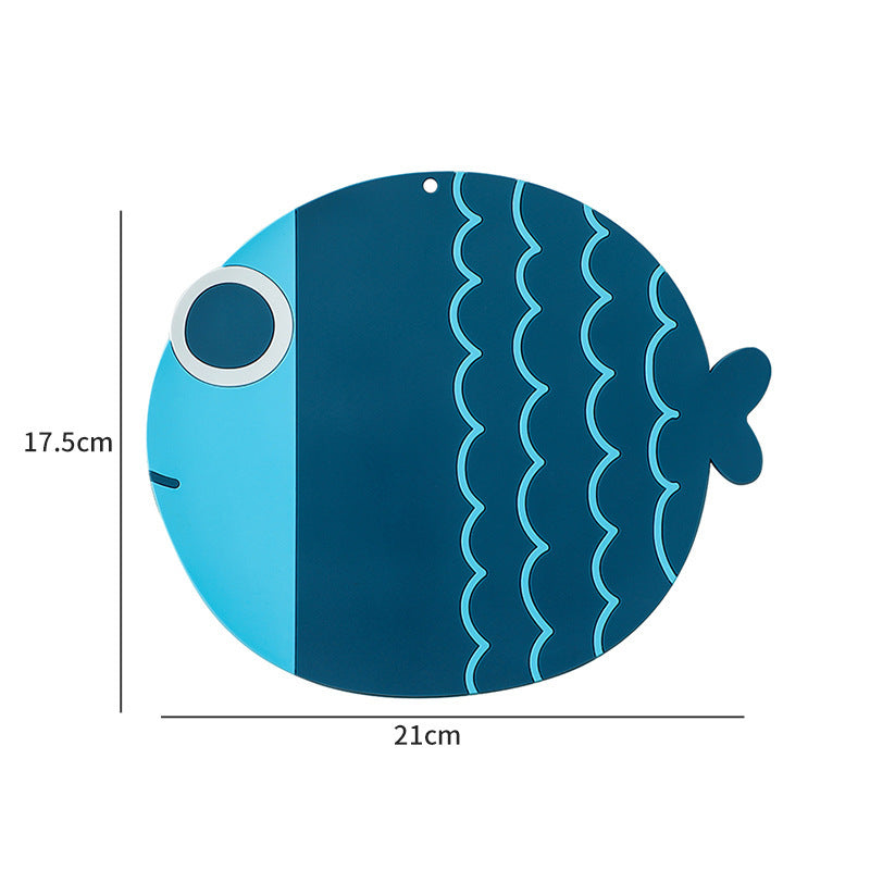 Cartoon little fat fish high-temperature silicone anti-scald table mat (large 1 medium 1 small 1 / set)