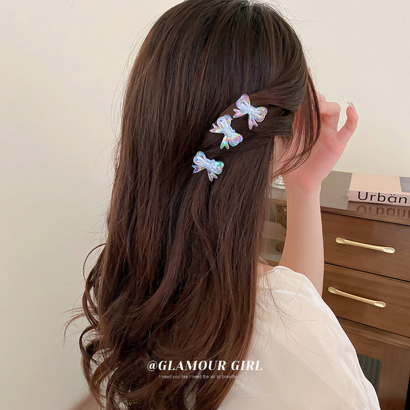 Color light bow hair clip（6pcs）