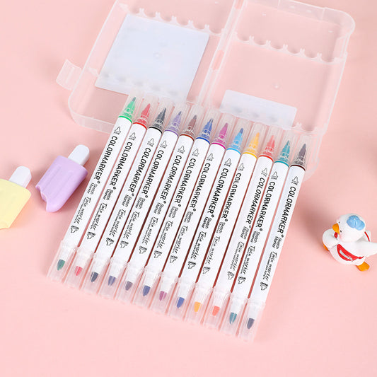 12-colour double-ended high-capacity children's watercolour whiteboard markers