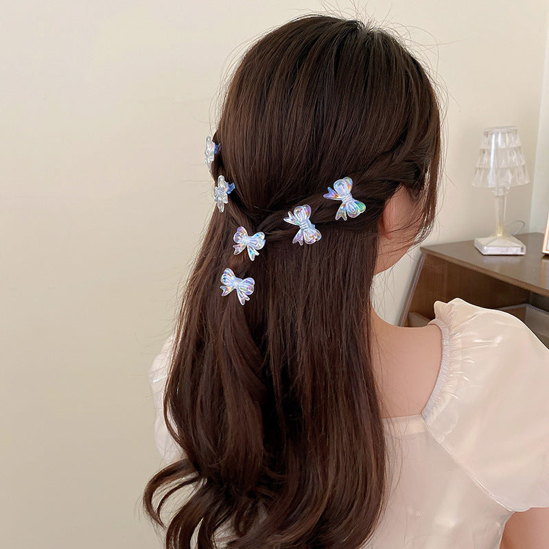 Color light bow hair clip（6pcs）