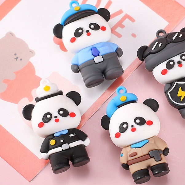 Cartoon Panda Police Key Chain